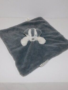 Blankets & Beyond Gray White Puppy Dog Security Plush Blanket Baby Lovey Nunu